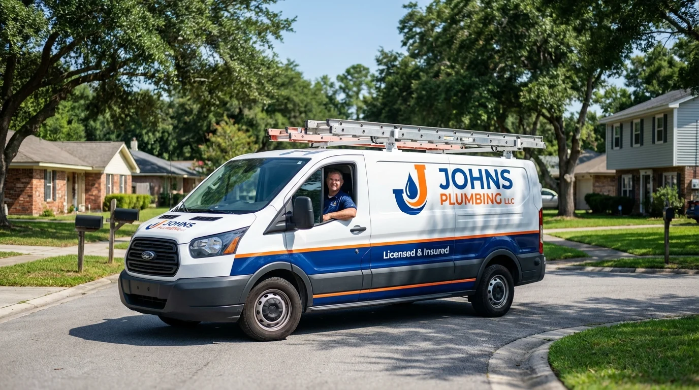 Johns Plumbing LLC service van in Tamaqua, PA